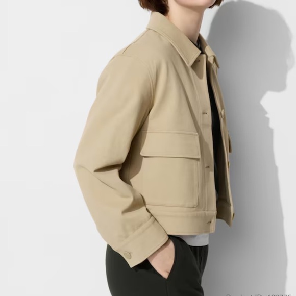 Uniqlo Tan Button Up Lightweight Boxy Jacket Size XS - Picture 2 of 7
